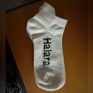 HALARA White Ankle Socks with Logo